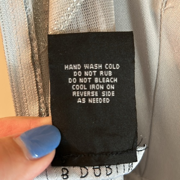 B Darlin Sparkly Silver Metallic Formal - Picture 6 of 9